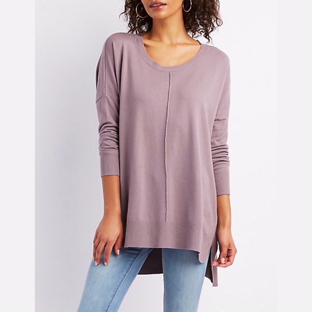 lilac over sized crew neck sweater